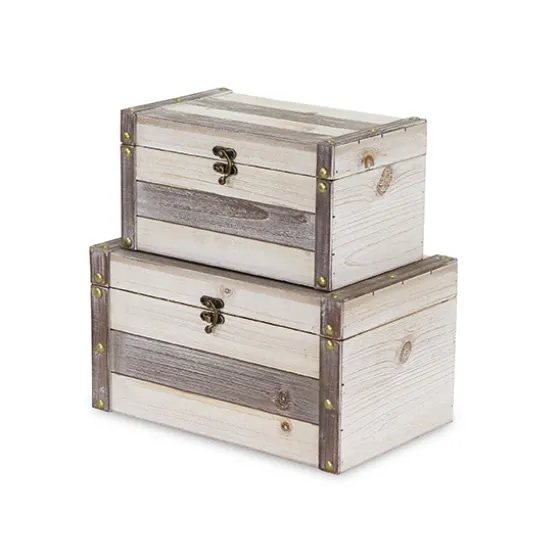 Ivory Wood And Metal Boxes, Set Of 2-Kirkland's Home Store