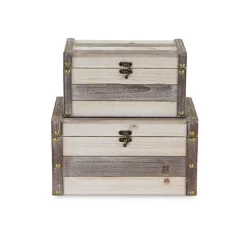 Ivory Wood And Metal Boxes, Set Of 2-Kirkland's Home Store