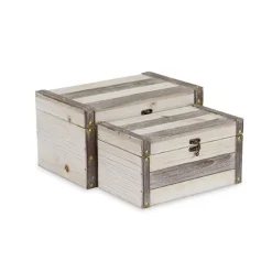 Ivory Wood And Metal Boxes, Set Of 2-Kirkland's Home Store