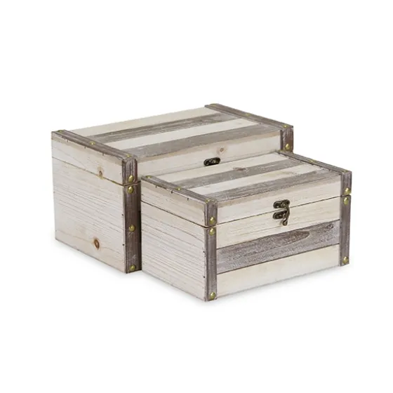 Ivory Wood And Metal Boxes, Set Of 2-Kirkland's Home Store