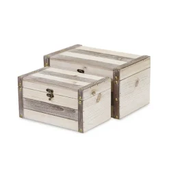 Ivory Wood And Metal Boxes, Set Of 2-Kirkland's Home Store
