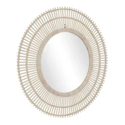Ivory Woven Bamboo Sunburst Wall Mirror-Kirkland's Home Cheap
