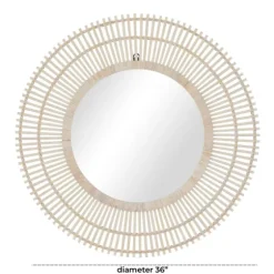 Ivory Woven Bamboo Sunburst Wall Mirror-Kirkland's Home Cheap