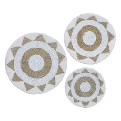 Ivory Woven Cotton Round 3-Pc. Wall Decoration-Kirkland's Home Clearance