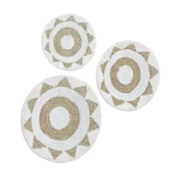 Ivory Woven Cotton Round 3-Pc. Wall Decoration-Kirkland's Home Clearance