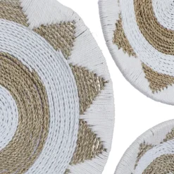 Ivory Woven Cotton Round 3-Pc. Wall Decoration-Kirkland's Home Clearance