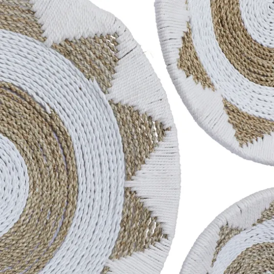 Ivory Woven Cotton Round 3-Pc. Wall Decoration-Kirkland's Home Clearance