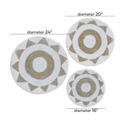 Ivory Woven Cotton Round 3-Pc. Wall Decoration-Kirkland's Home Clearance