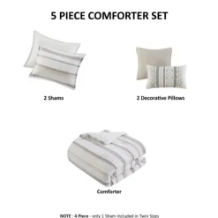 Jacquard Stripe 5-Pc. Cali King Comforter Set-Kirkland's Home Shop