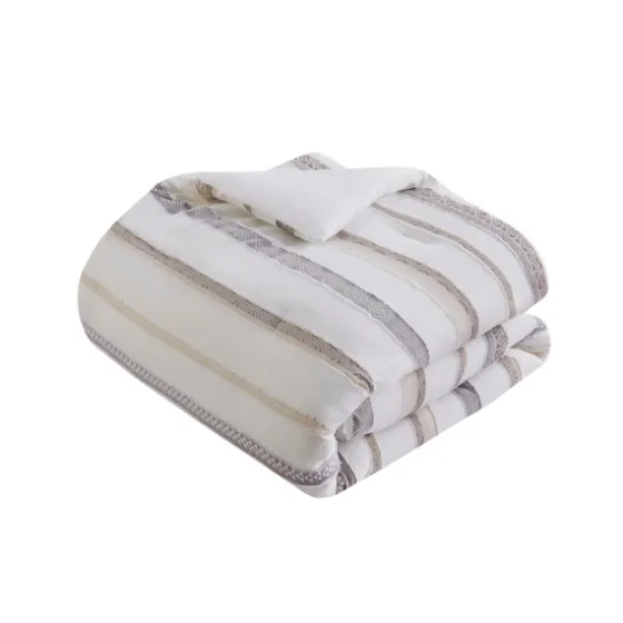 Jacquard Stripe 5-Pc. Full/Queen Comforter Set-Kirkland's Home Fashion