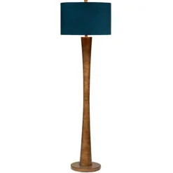 Janis Bronze And Teal Velvet Floor Lamp-Kirkland's Home Cheap