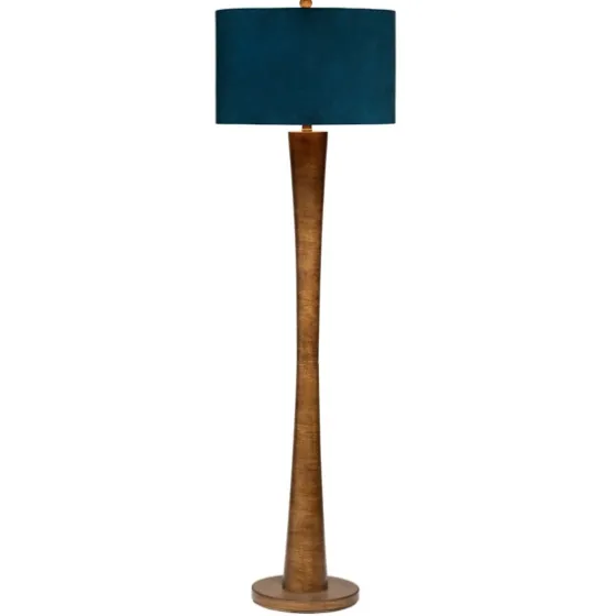 Janis Bronze And Teal Velvet Floor Lamp-Kirkland's Home Cheap