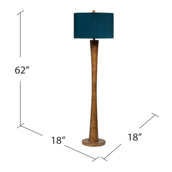 Janis Bronze And Teal Velvet Floor Lamp-Kirkland's Home Cheap