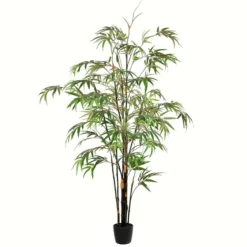 Japanese Bamboo Tree In Black Planter, 5 Ft.-Kirkland's Home Fashion