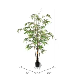 Japanese Bamboo Tree In Black Planter, 5 Ft.-Kirkland's Home Fashion