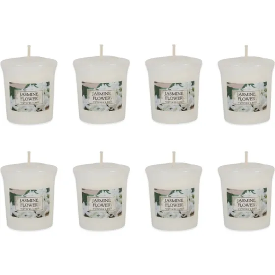 Jasmine Flower Votive Candles, Set Of 8-Kirkland's Home Hot