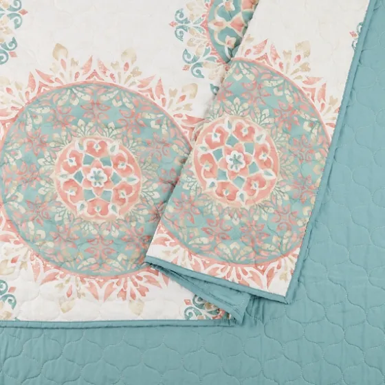 Jessica Simpson Blue Pompeii King Quilt Set-Kirkland's Home Best Sale