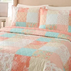 Jessica Simpson Coral Ikigai Queen Quilt Set-Kirkland's Home Sale