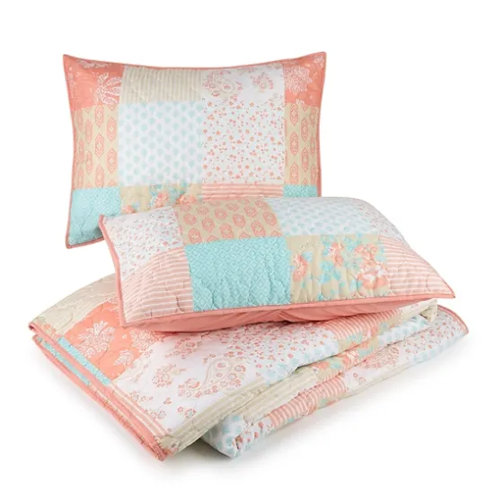 Jessica Simpson Coral Ikigai King Quilt Set-Kirkland's Home Clearance