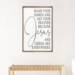 Jesus And Germs Are Everywhere Wall Plaque-Kirkland's Home Discount
