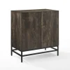 Joanelle Dark Steel And Wood Wine Cabinet-Kirkland's Home Best Sale