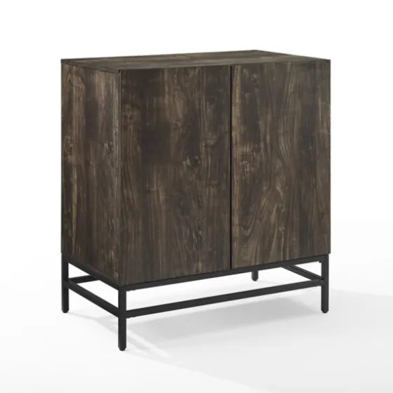 Joanelle Dark Steel And Wood Wine Cabinet-Kirkland's Home Best Sale