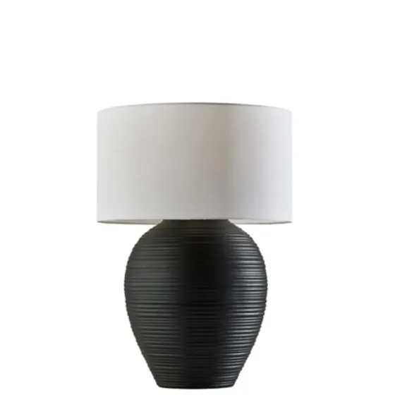 Johanssen Black Ribbed Table Lamp-Kirkland's Home Online