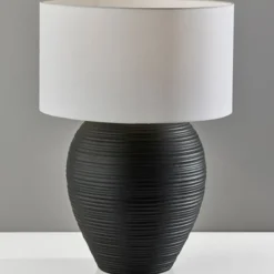 Johanssen Black Ribbed Table Lamp-Kirkland's Home Online