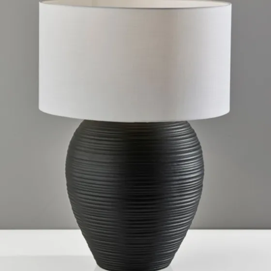 Johanssen Black Ribbed Table Lamp-Kirkland's Home Online