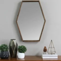 Jojo Wood Hexagon Wall Mirror-Kirkland's Home Flash Sale