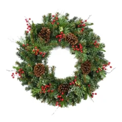 Jolly Pine Sprigs And Red Berries Wreath-Kirkland's Home Store