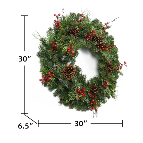 Jolly Pine Sprigs And Red Berries Wreath-Kirkland's Home Store