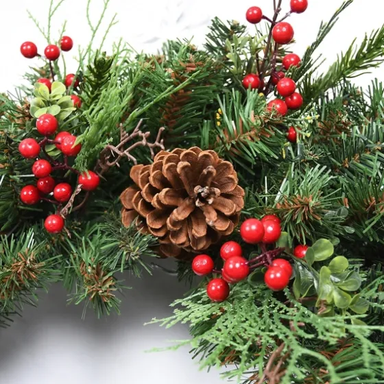 Jolly Pine Sprigs And Red Berries Wreath-Kirkland's Home Store