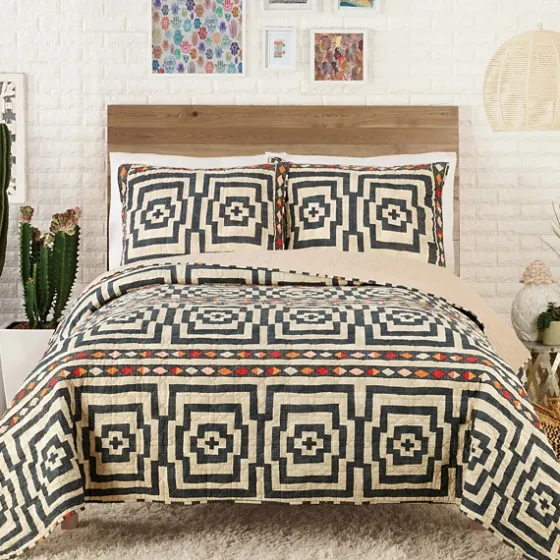 Justina Blakeney Black Hypnotic Queen Quilt Set-Kirkland's Home Discount
