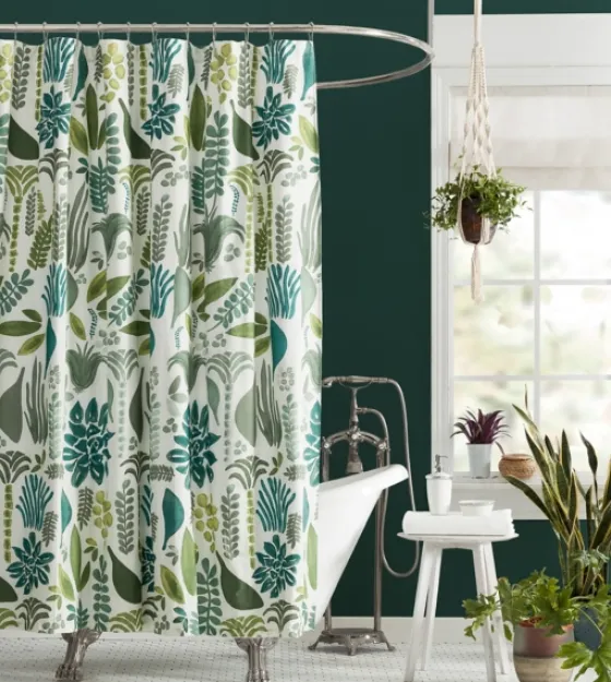 Justina Blakeney Green Jardin Shower Curtain-Kirkland's Home Shop