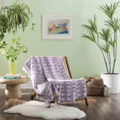 Justina Blakeney Lavender Patterned Throw-Kirkland's Home Outlet