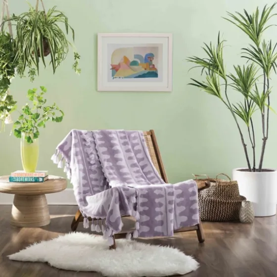 Justina Blakeney Lavender Patterned Throw-Kirkland's Home Outlet