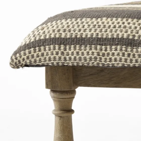 Jute Striped Natural Wood Bench-Kirkland's Home Best Sale