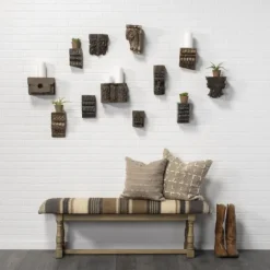 Jute Striped Natural Wood Bench-Kirkland's Home Best Sale