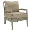 Khaki Liam Turned Leg Accent Chair-Kirkland's Home Outlet