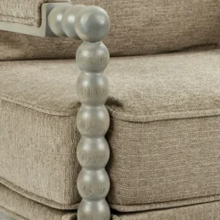 Khaki Liam Turned Leg Accent Chair-Kirkland's Home Outlet