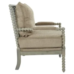 Khaki Liam Turned Leg Accent Chair-Kirkland's Home Outlet