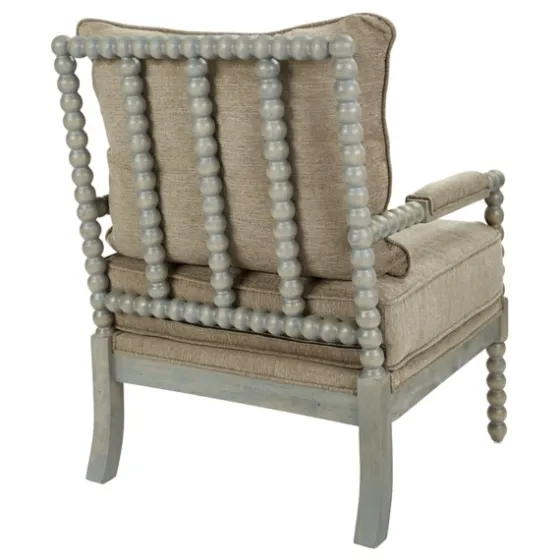 Khaki Liam Turned Leg Accent Chair-Kirkland's Home Outlet