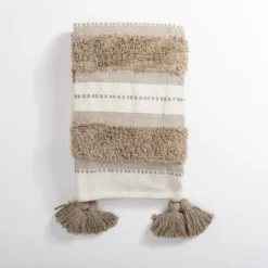 Khaki Montauk Cotton Tufted Throw-Kirkland's Home Hot