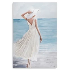 Lady In White Hat & Dress Giclee Canvas Art Print-Kirkland's Home Best