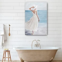 Lady In White Hat & Dress Giclee Canvas Art Print-Kirkland's Home Best