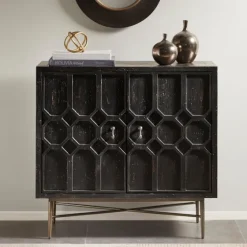 Laini Distressed Modern Carved Cabinet-Kirkland's Home Cheap