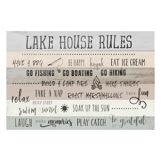 Lake House Rules Giclee Canvas Art Print-Kirkland's Home Outlet