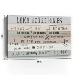 Lake House Rules Giclee Canvas Art Print-Kirkland's Home Outlet