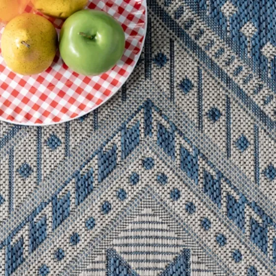 Landy Blue Aztec Outdoor Rug, 8X10-Kirkland's Home Hot